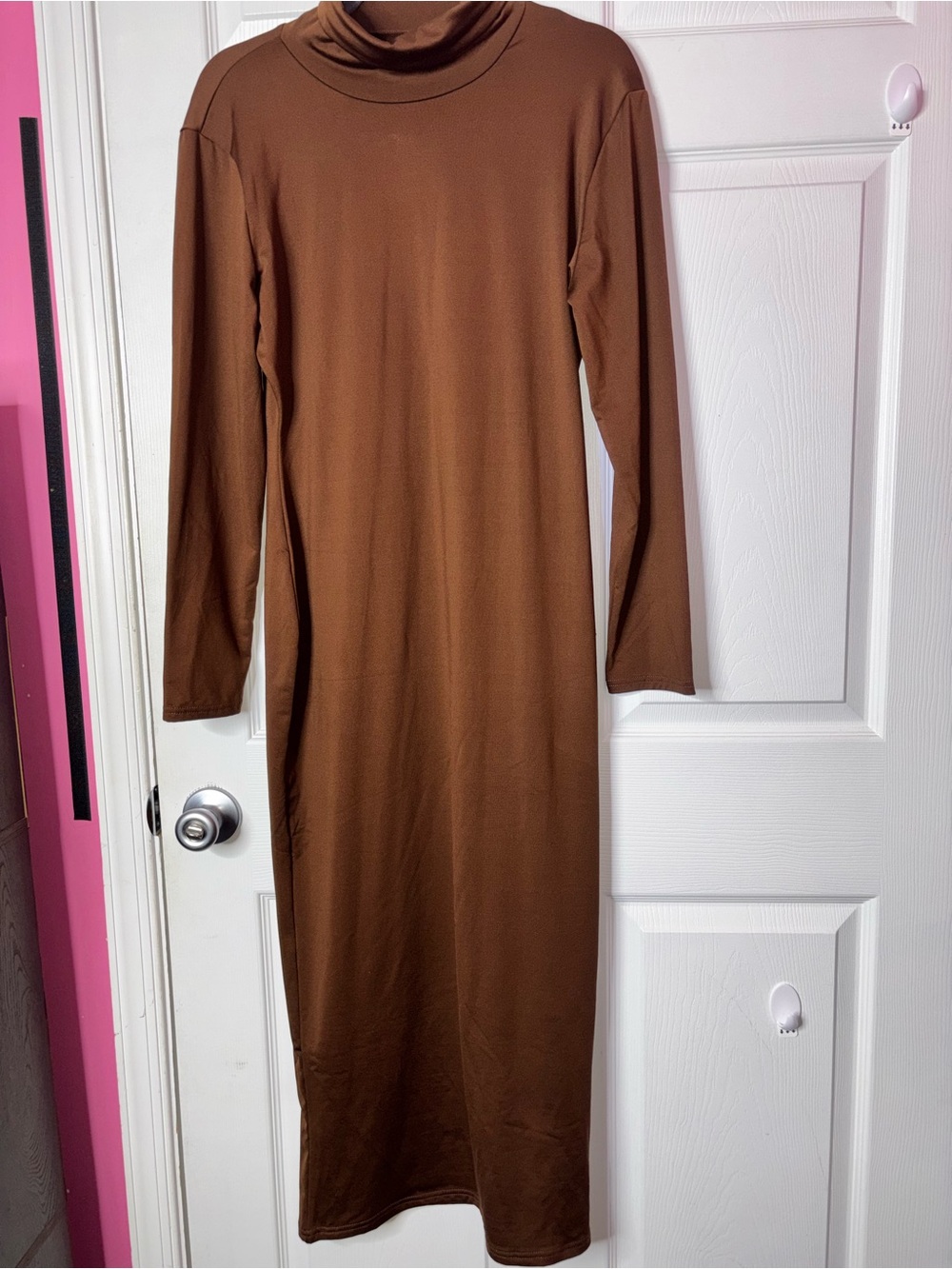 None brand- brown body-con dress